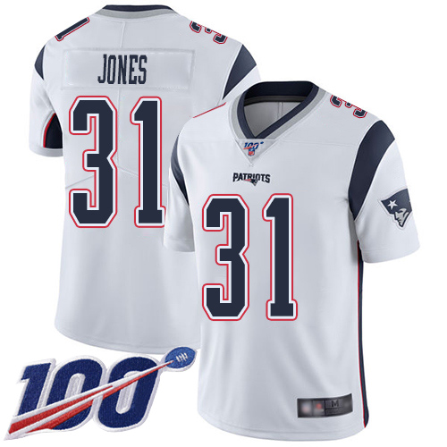 New England Patriots Football 31 100th Season Limited White Men Jonathan Jones Road NFL Jersey